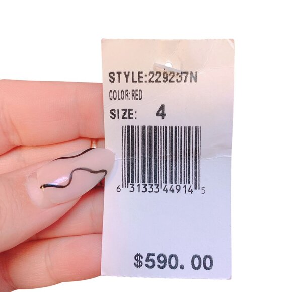 Teri Jon Rickie Freeman  Exclusive Textured A-Line Dress Short Sleeves Size 4 - Picture 7 of 9